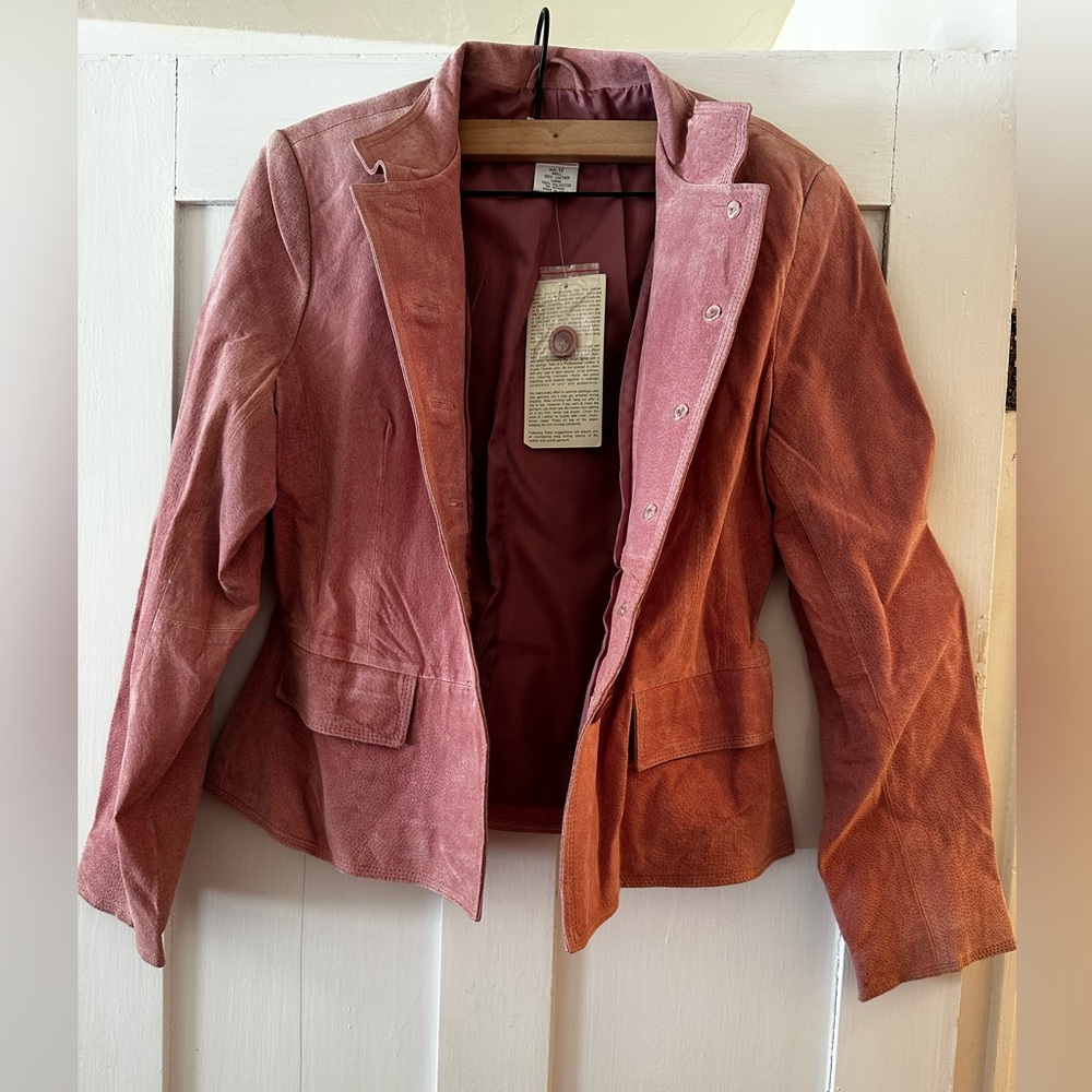 Vintage Women's Pink Leather Jacket